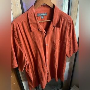 Craft and barrow men’s orange, short sleeve, soft dress shirt